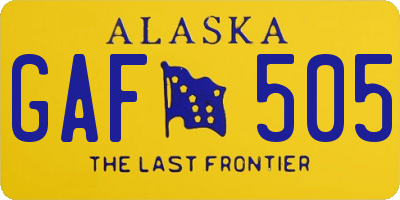 AK license plate GAF505