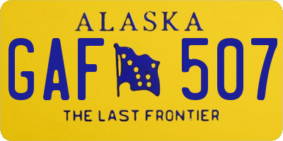 AK license plate GAF507