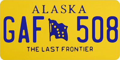 AK license plate GAF508