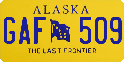 AK license plate GAF509