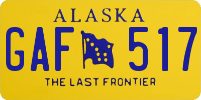 AK license plate GAF517
