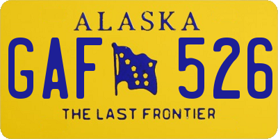 AK license plate GAF526