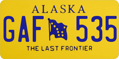 AK license plate GAF535