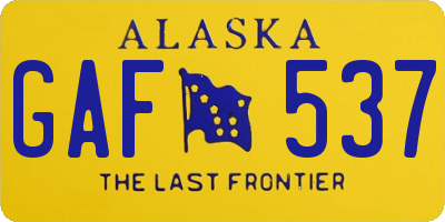 AK license plate GAF537