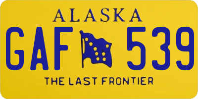 AK license plate GAF539