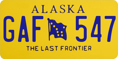 AK license plate GAF547