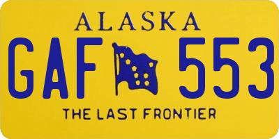 AK license plate GAF553