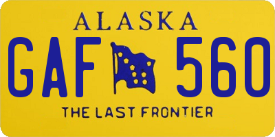 AK license plate GAF560