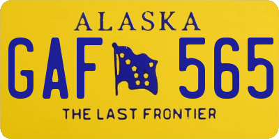 AK license plate GAF565
