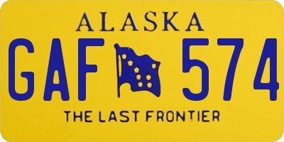 AK license plate GAF574