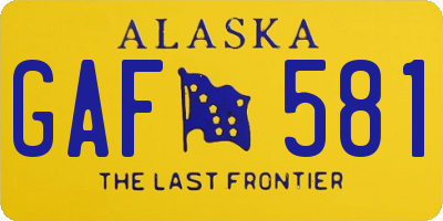 AK license plate GAF581