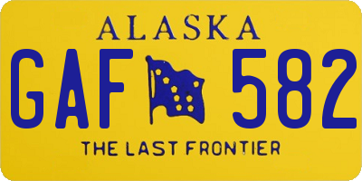 AK license plate GAF582