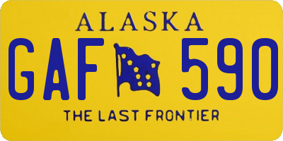 AK license plate GAF590