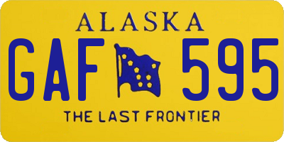 AK license plate GAF595
