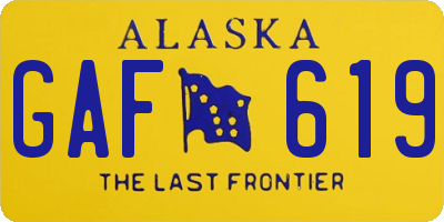 AK license plate GAF619