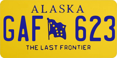 AK license plate GAF623