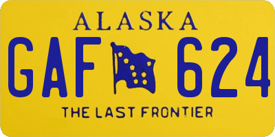 AK license plate GAF624