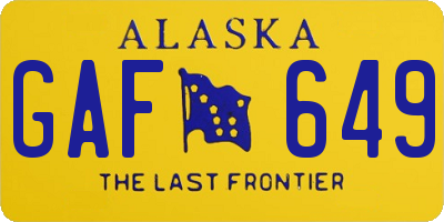 AK license plate GAF649