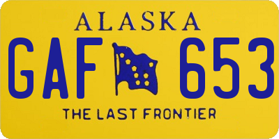 AK license plate GAF653