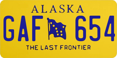AK license plate GAF654