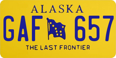 AK license plate GAF657