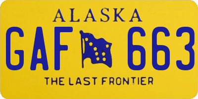 AK license plate GAF663