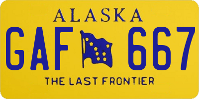 AK license plate GAF667