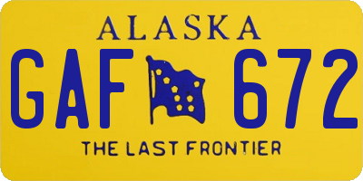 AK license plate GAF672