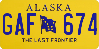 AK license plate GAF674