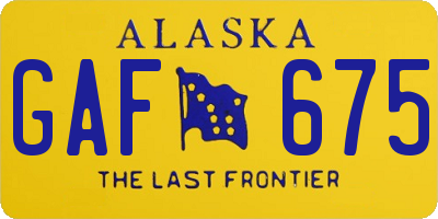 AK license plate GAF675
