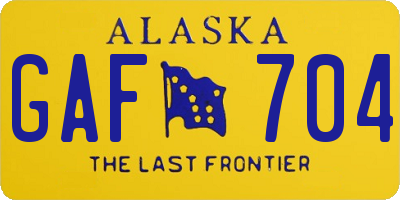 AK license plate GAF704