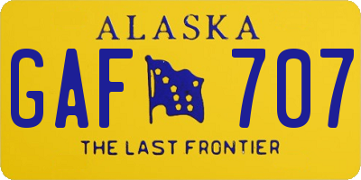 AK license plate GAF707