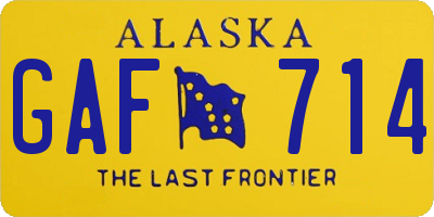 AK license plate GAF714
