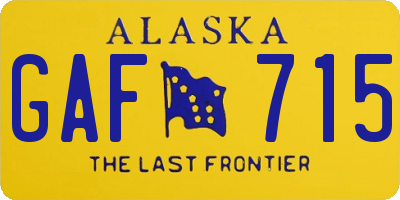 AK license plate GAF715