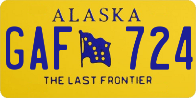 AK license plate GAF724