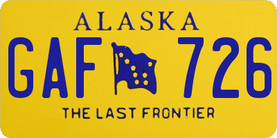 AK license plate GAF726
