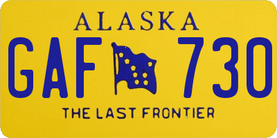AK license plate GAF730