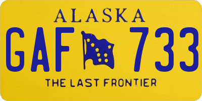 AK license plate GAF733