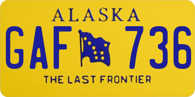 AK license plate GAF736