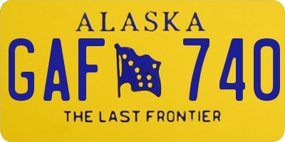 AK license plate GAF740