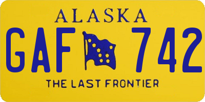 AK license plate GAF742