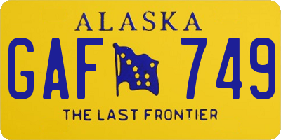 AK license plate GAF749
