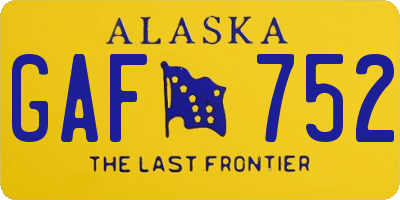 AK license plate GAF752