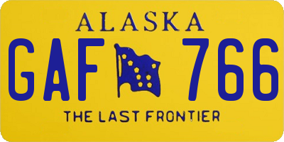 AK license plate GAF766