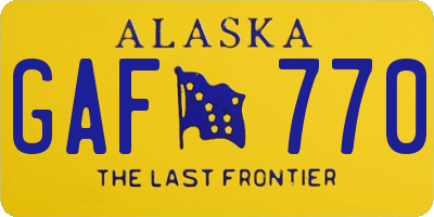 AK license plate GAF770