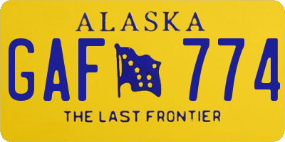 AK license plate GAF774