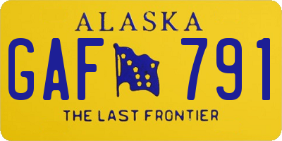 AK license plate GAF791