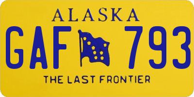 AK license plate GAF793