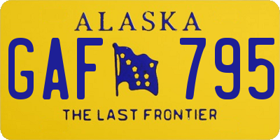 AK license plate GAF795