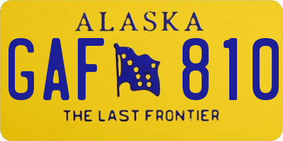 AK license plate GAF810